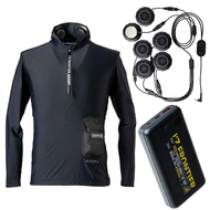 冷却ペルチェ専用長袖フリージングコールドジップアップインナー＆6個デバイス・バッテリーセット