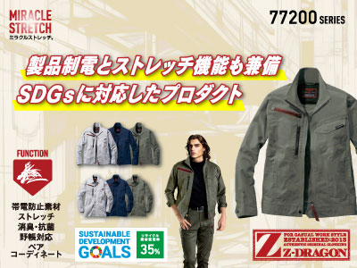 自重堂の作業服 77200シリーズ